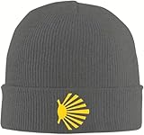 Gorro de Invierno cálido, Gorra de Pescador, símbolo del Camino de Santiago, Concha de Vieira Amarilla, Gorro de Punto cálido Gorro Gorro de otoño, Gorros de Exterior para Hombres, Adultos.