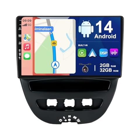 BXLIYER Android 12 IPS Car Stereo For Toyota Aygo/Peugeot 107/Citroen C1 Cover