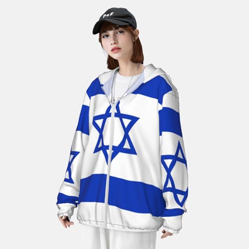 Israeli Flag Sun Protection Hoodies Women Upf 50+ Hooded Unisex Long Sleeve Tees3