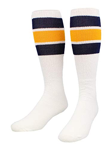 Image of TCK Retro Tube Socks with Stripes for Men & Women - 3 Stripe, 70's 80's Deadlift Socks