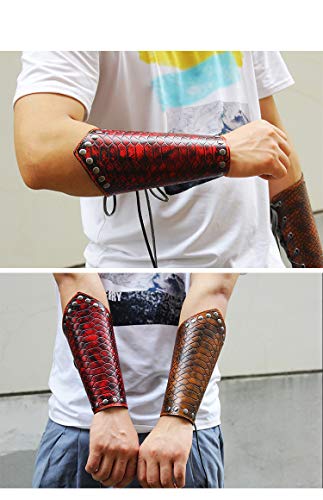 image for VolksRose Leather Archery Arm Guard, Adjustable Hunting Shooting Arm G