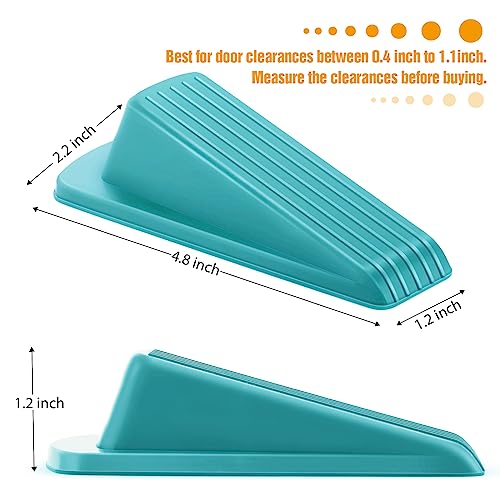 Crosize Door Stoppers For Bottom Of Door On Floor, Door Gaps, Rubber Door Stop Wedge, Sturdy Stackable Door Stops For Carpet Heavy Duty Door (3 Pack, Blue) #TOP1