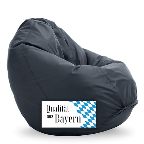 Bruni Sitzsack Classico L in Grau – XXL Sitzsack für Erwachsene mit Innensack, Abnehmbarer Bezug...