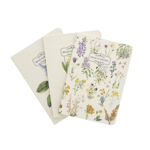 Grupo Erik Libretas A6 flores - Pack Libretas pequeñas | 3 Cuadernos bonitos : Cuaderno punteado + Cuaderno hojas blancas + Cuaderno lineas (Tapas blandas, 64 págs cada uno)
