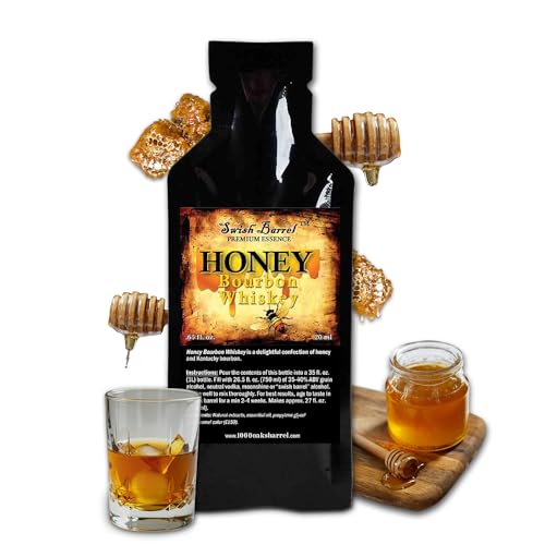 Honey Bourbon Whiskey Flavoring Essence (Single Pack), Liquor Flavor Refill for Barrel Aging, Cocktails Mixers - Moonshine Flavoring Supplies, Extact Distilling Accessories (0.65oz,20ml)