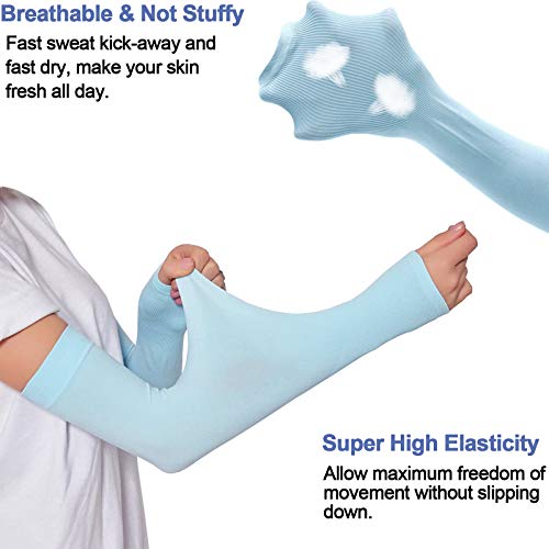beister Manchon de Bras Homme & Femme (1/3/6),Anti-UV Protection UPF 50+Manche Bras Avec Trou pour Le Pouce,Antidérapants Cooling Manchette Gaming,Sport Compression Arm Sleeves pour Cyclisme,Running – vue 6