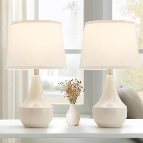GyroVu 18' Table Lamp Set of 2, Ceramic Table Lamp Classic Beside Lamps Nightstand Lamp Modern Lamp...