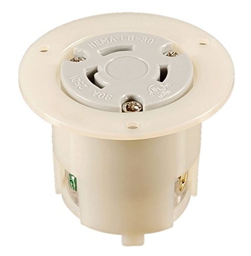 NEMA L6-30 Locking Flanged Outlet - 30A 250V AC, 2 Pole 3 Wire Industrial Grade