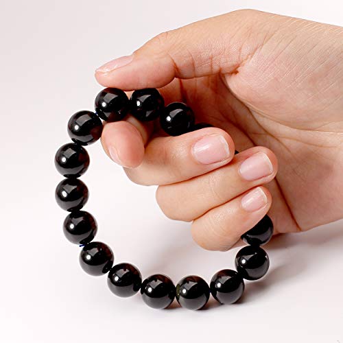 Jewever Natural Tiger Eye Bracelet for Men and Women Elastic Gemstone Natural Stone Beads 12mm Stretch Unisex4