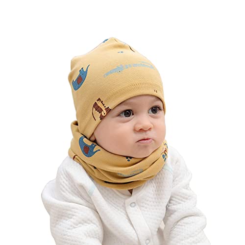 MAKFORT Loop Kinder Mit Beanie Mütze Kinder Baumwoll Schals Baby Schals Winter Loop Schal Junge Und Mädchen