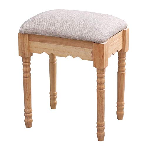 Taburete otomano para sofá, taburete de tocador de maquillaje, taburetes de comedor, banco de zapatos, tocador de madera maciza, 8 colores (color: C, tamaño: 39 x 29 x 42 cm) - imagen 5