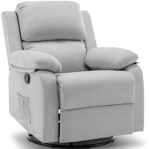 Sillón reclinable giratorio 360 gris claro miniatura 1