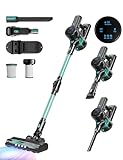 Cordless Vacuum Cleaner, 28KPA Suction Stick Vacuum with LED Headlight, 3 Modes 6-in-1 Lightweight Cordless Vacuum with 40Mins Detachable Battery Vacuum Cleaners for Home Hard Floor Carpet (Green) -  TEXOUS