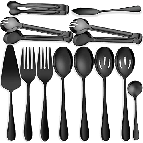 12-Piece Black Serving Utensil Set
