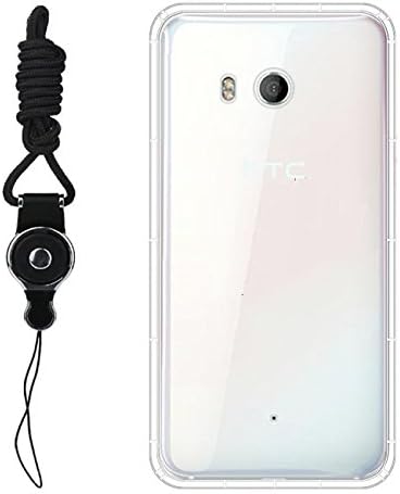 For HTC U11 Case, MinSii Military Grade Air Cushion Clear TPU Gel Cover for HTC U11 / HTC Ocean with Black Lanyard