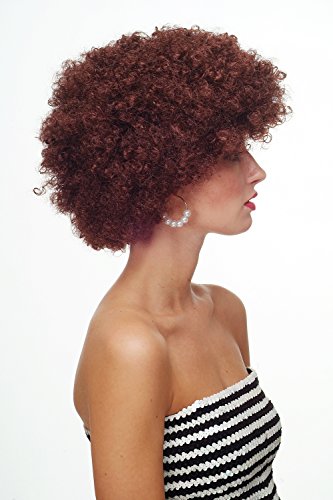 WIG ME UP - Perruque Afro, Brune, Acajou, Style Hair Tokyo, Funk, Disco PW0011-P30