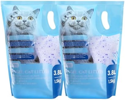 Nobleza - Arena para Gatos de sílice Camada para Gatitos de Gel de Diamante 3.8L Absorbente, Cómodo Biodegradable 2 Paquetes