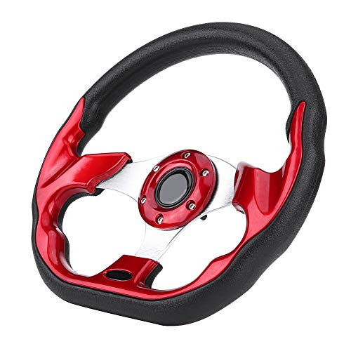 320mm 最新カーボンファイバー レーシングステア改造 ミニドリフトステアリングホイール (レッド) (赤)