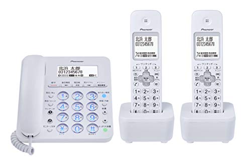 パイオニア デジタルコードレス留守番電話機 子機2台付き ホワイト TF-SA36W(W)