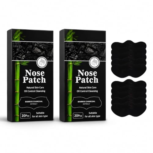 PRIMEBLYᵀᴹ Blackhead Nose Strips 40pcs | قناع إزالة الرؤوس السوداء الفوري | Bamboo Charcoal Nose Pore Cleaner | ماسك للأنف لإزالة الدهون وتنظيف المسام | Deep Cleansing Pore Strips for Men & Women