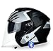 Bluetooth Casco Moto Jet,ECE Omologato 3/4 Casco Moto Aperto con Visiera per Donna e Uomo Casco Moto Aperto per Crash Scooter Chopper ​Cruiser Racing Casc D,XXL=63~64cm