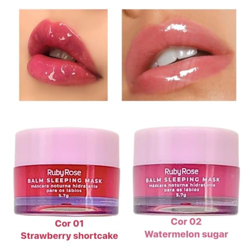 Balm Sleeping Mask, Máscara Noturna Hidratante Potente para Lábios Premium, 5,7g (Morango)