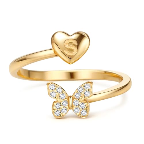 Bague Initiale Argent 925 Femme Cadeau Personnalisé Idéal Anniversaire