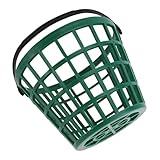 GANAZONO 50 Stück Golfballkorb mit Klappbarem Griff Grün Golfball Fassungsvermögen Stabiler Ballhalter für Outdoor Golfranges Stapelbar und Platzsparend für Häufige Nutzung