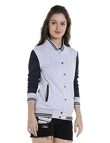 Image of PINACOLADA Women's Colorblock Sweatshirt with Ribbed Hem for Casual Wear | Low-High Neck | Long Sleeve | Button Closure | Cotton Sweatshirt Crafted with Comfort Fit for Everyday Wear