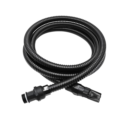13FT x 1 Suction Hose Kit with Check Valve for Well Pump Water Intake Easy to Install for Quickly Water Sucking from Garden Pond Canal Reservoir Corrugated Pipe 13FT Long with 1Female Inlet