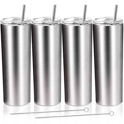 4 Pack Classic Tumbler Stainless Steel Double-Insulated Water Tumbler Cup with Lid