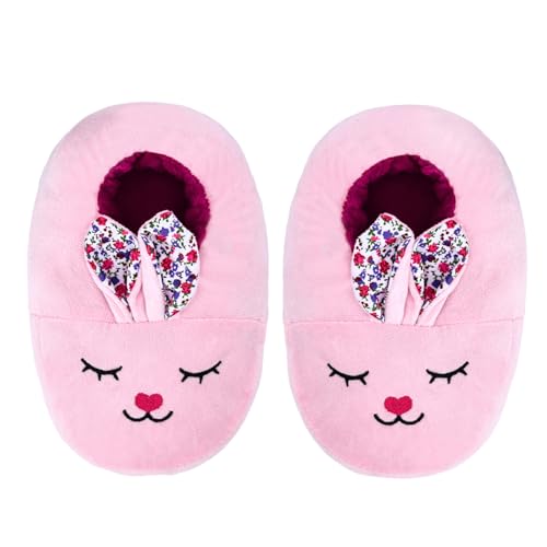 IceUnicorn Pantuflas para niños y niñas, diseño de animales de dibujos animados, Conejo rosa, 29/30 EU