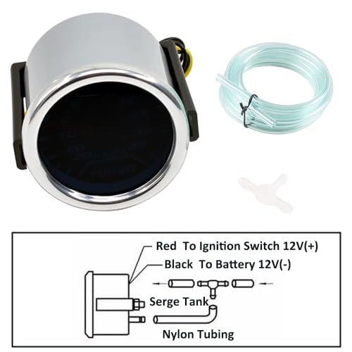 ETOPARS Universelle Auto Ladedruckanzeige 2Zoll 52mm Auto Turbo Boost Messgerät Bar Boost Zeiger Anzeige Weiß Lichtanzeige Boost Instrument Rauchtönung Len