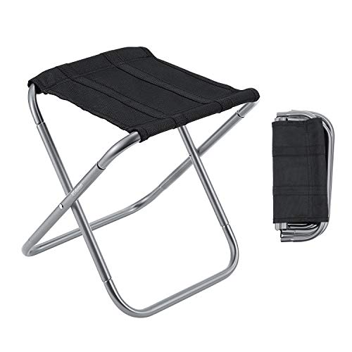 Gonex Folding Camping Stool, Lightweight & Portable Sturdy Chair for Picnic Camping Hiking Backpacking, Compact Traveling Foot Stool, Large Gray
