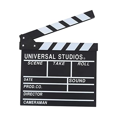Director Clapperboard, Wooden Director's Film Movie Clapper Board Action Sign Prop Movie Slateboard 30 x 27 x 1.5cm Cover