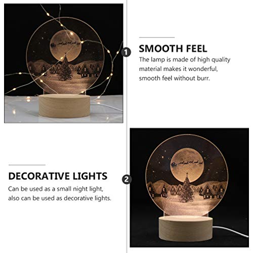 KESYOO Bola de Neve de Natal Base de Madeira Led Caixa de Luz Noturna para Meninas CrianÃ§as Anivers