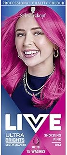 Schwarzkopf LIVE Ultra Brights Or Pastels, Vibrant Semi-permanent Pink Hair Dye, Lasts Up to 15 Washes, Shocking Pink 093