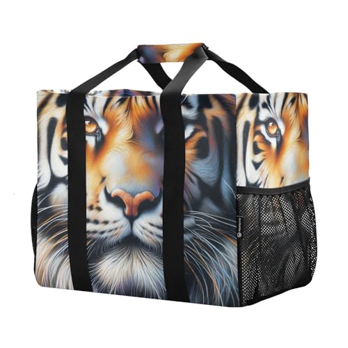 Wild Tiger Large Beach Bag Waterproof Beach Tote Bags for Women Travel Gym Pool2