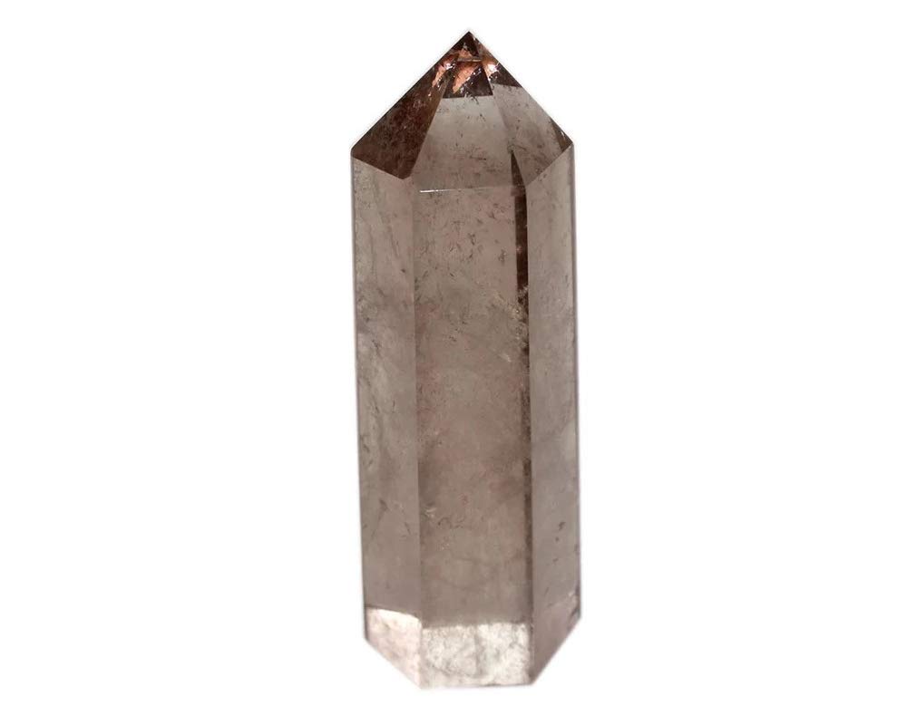 StoneStory Healing Crystal Smoky Quartz Wands Large 4 Inch 100mm 6 Faceted Prism Bars for for Reiki Chakra Meditation 1PC Approximately 160 Grams (Smoky Quartz)