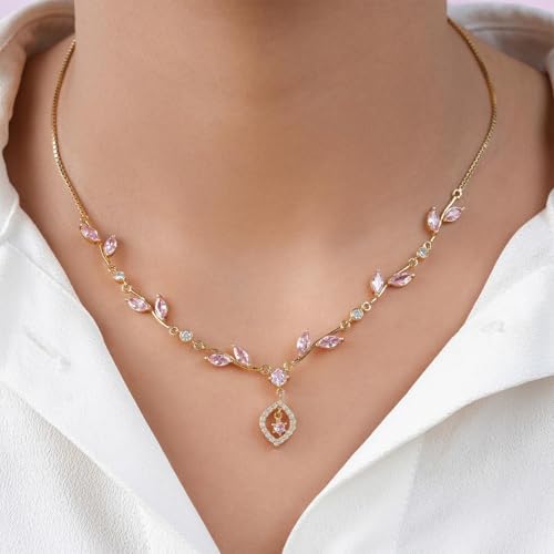 Image of ZAVYA 925 Sterling Silver Leaf Gold Plated Necklace | Gifts For Women And Girls | With Certificate of Authenticity and 925 Hallmark
