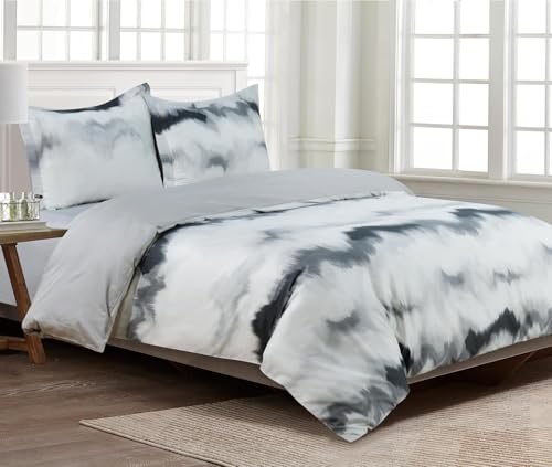 Majestic Giftware Madison Linen 4 Pcs Twin Size Bedding Set (BL512-T-4pcs) Frosty Bliss 300 TC Cotton Sateen Durable & Washable | 1 Fitted Sheet, 1 Duvet, 2 Pillowcases - Ritz Collection