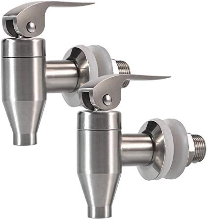 Stainless Steel Beverage Water Drink Dispenser Durable Replacement Push Style Spigot Faucet Food Grade Polished Finished,2 Pack