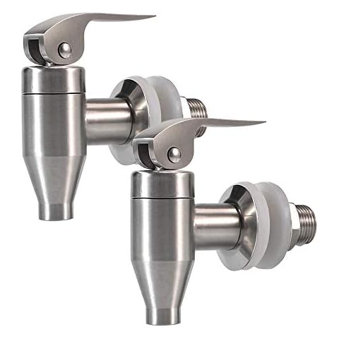 Stainless Steel Beverage Water Drink Dispenser Durable Replacement Push Style Spigot Faucet Food Grade Polished Finished,2 Pack Cover