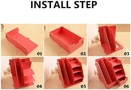MineSign 4Tiers Desk Organizer Stackable Trays for Office Desktop Organization