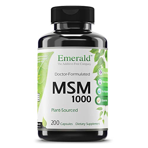 Emerald Labs MSM 1,000 mg - Joint Support for Aches and Pain, Anti-Inflammatory, Stress Relief Support, Digestive System Support, Allergy Relief - 200 Capsules