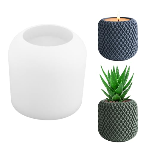 Moldes de silicona para fundición | jarrón 3D molde de silicona | cilindro portavelas molde de silicona | molde de silicona grande para jarrón hormigón | Día de la Madre DIY cilindro moldes de