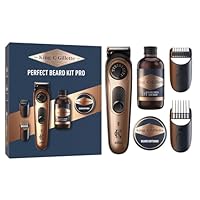 King C. Gillette Beard Trimmer PRO Geschenkset für Herren, Bartschneider und Reiniger im Mini-Format 60 ml, Balsam im Mini-Format 25 ml