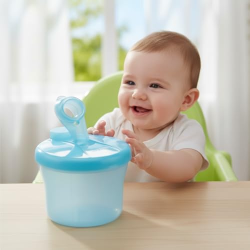 Image of Safe-O-Kid BPA Free Portable Milk Powder Food Storage Box for Baby, Blue - Pack of 2