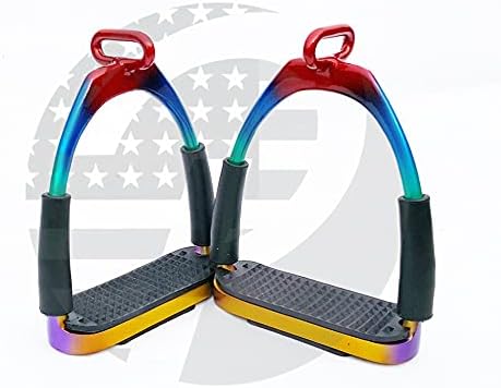 Offset Horse Stirrups Multi Flexible Safety (4.75’’) Riding Bendy Iron Steel