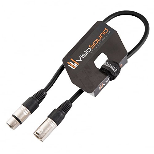 VisioSound Male to Female XLR Mic Lead/Balanced Microphone/Mic Patch Cable / 7 Colours 0.5m Black